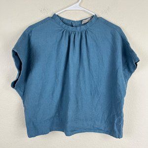 Everlane Pleated Linen Top Size 8